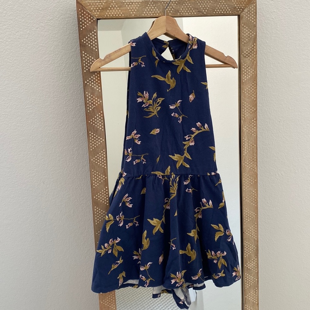 Navy Blue Floral Romper